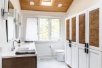 Spacious master bathroom with double sinks